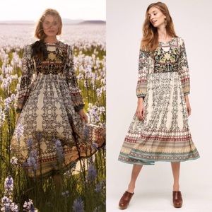 NWT Anthropologie Far Fields Midi Dress